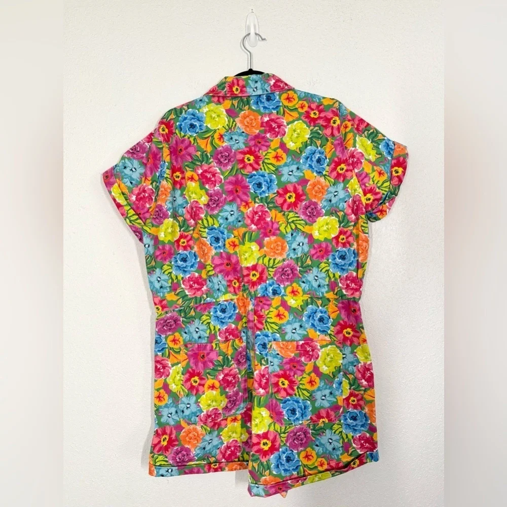 Show Me Your Mumu Cannon Denim Cotton Romper Bright Floral Soiree XXL - Picture 4 of 6